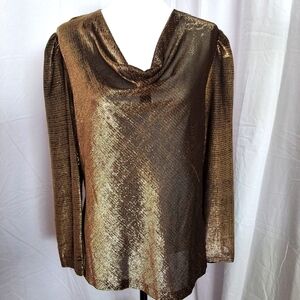 🎉 Boston Maid L Long Pullover Top in Gold